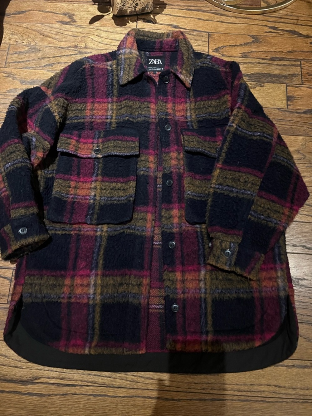ZARA Multi-Color Plaid Shirt Jacket - Black, Burgundy, Olive